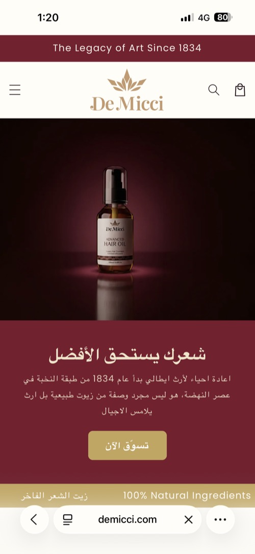 DE MICCI mobile website