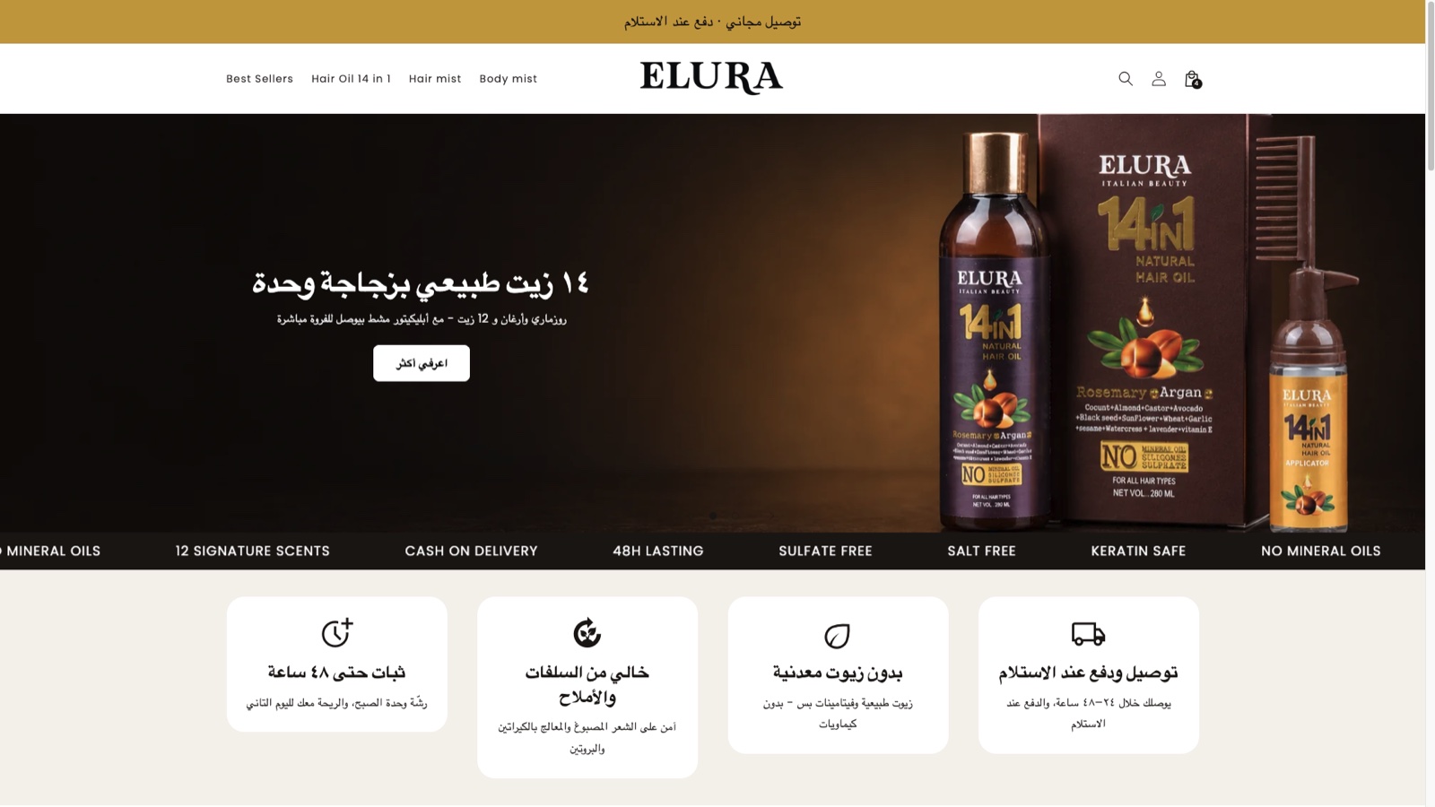 ELURA desktop website